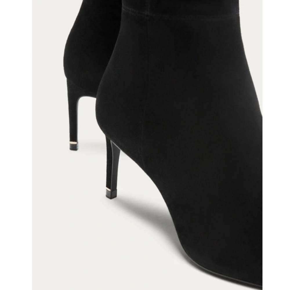 Massimo Dutti black suede over the knee high boot - Picture 3 of 17